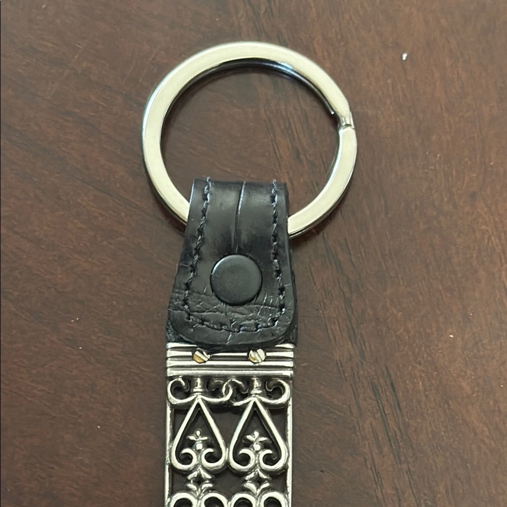 Brighton Silver and Black Keychain with Fleur-de-Lis Design NWT - Picture 7 of 11